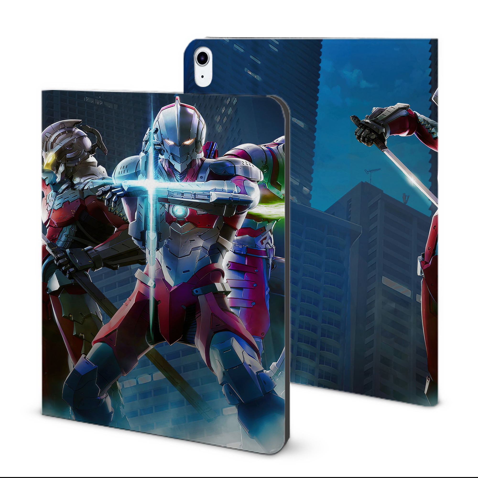 （画像用） ウルトラマン Ultraman IPad ケース ブック型 PUレザー TPU 耐衝撃 軽量 薄型 ペン収納なし 全面保護 IPad 各モデル対応